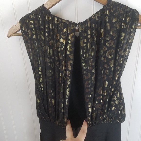 Zara Basic Gold Metallic Leopard Print Romper - Picture 6 of 8